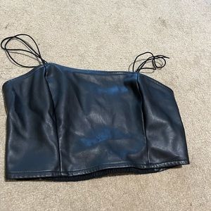 Hollister Black Pleather top Size Small